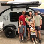 Bean Customers posing by their new trailer