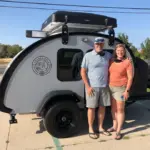 Bean Customers posing by their new trailer