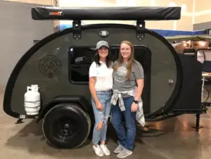 Bean Customers posing by their new trailer