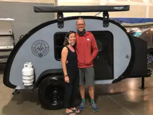 Bean Customers posing by their new trailer