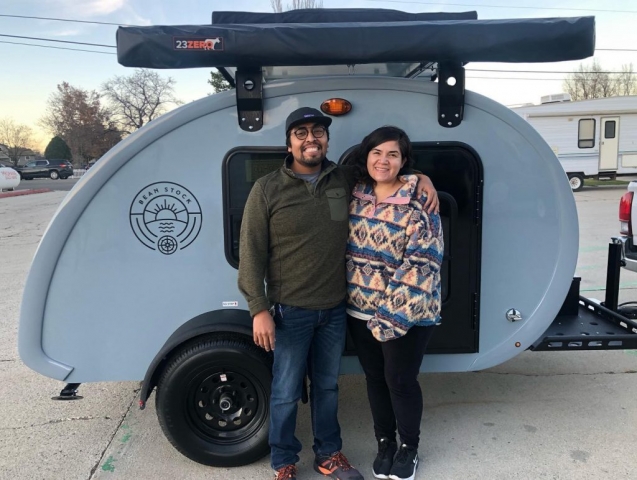 Teardrop Trailer, Off Road Trailer, RV Dealership, Rhino Rack Awning, Timbren Independent Suspension, Stand on Fenders, Spare Tire