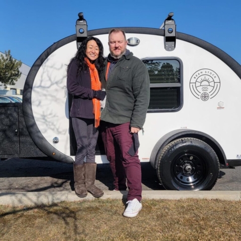 Teardrop Trailer, Off Road Trailer, RV Dealership, Rhino Rack Awning, Timbren Independent Suspension, Stand on Fenders, Spare Tire