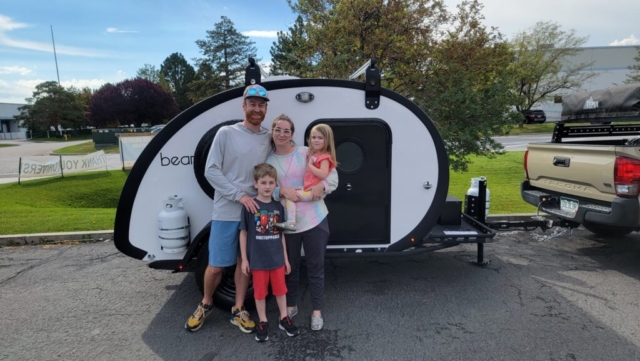 Teardrop Trailer, Off Road Trailer, RV Dealership, Rhino Rack Awning, Timbren Independent Suspension, Stand on Fenders, Spare Tire