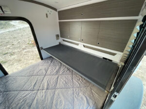 Bunk option for small children, dogs, or extra storage space.