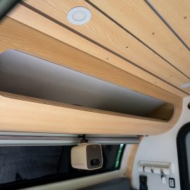 Overhead cubby with front window option.