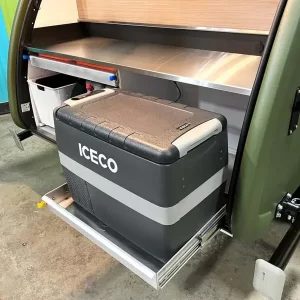Rack out front storage box with Iceco freezer/fridge