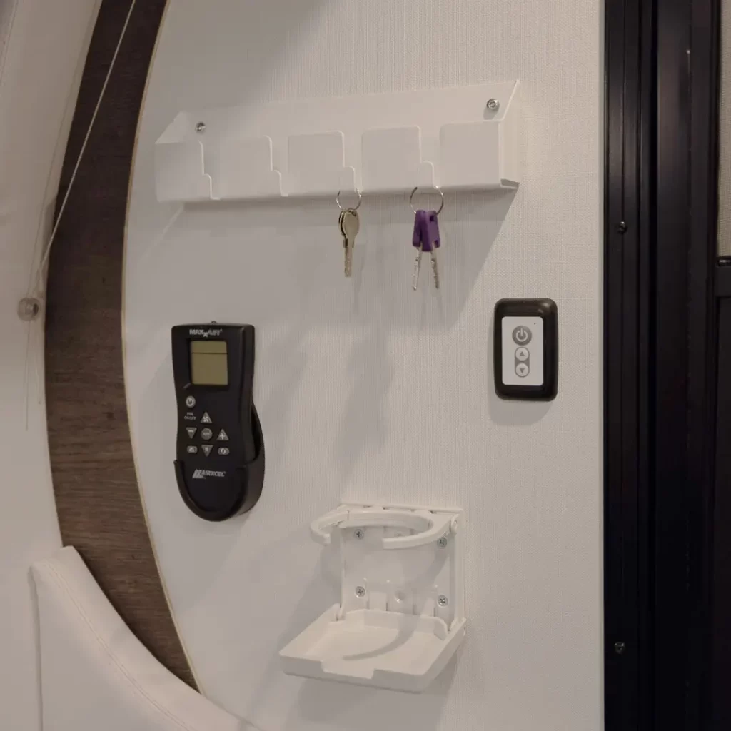 key ring on cabin wall