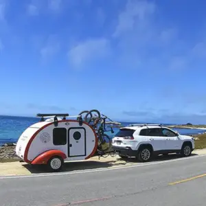 Bean Trailer parked along the side of the road at Pebble Beach