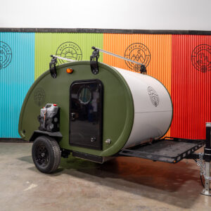 Bean Stock 2.0 Off-Road Teardrop Camper Trailer Lightweight, Adventure-Ready, Olive Green, I-198