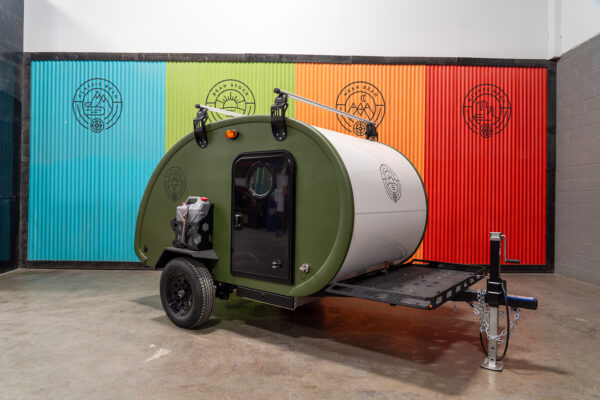 Bean Stock 2.0 Off-Road Teardrop Camper Trailer Lightweight, Adventure-Ready, Olive Green, I-198