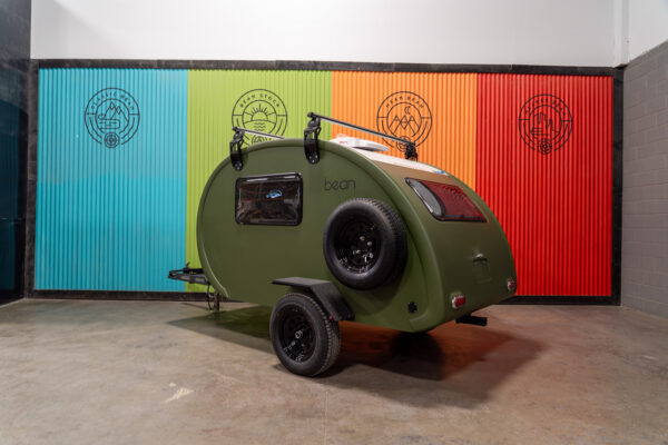 Bean Stock 2.0 Off-Road Teardrop Camper Trailer Lightweight, Adventure-Ready, Olive Green, I-198 - Image 2