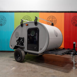 Bean Stock 2.0 Off-Road Teardrop Camper Trailer Lightweight, Adventure-Ready, Light Grey, I-201