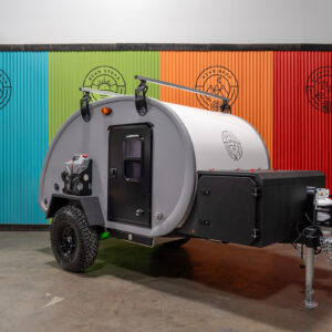 Bean Stock X Off-Road Teardrop Camper Trailer Rugged, Capable, Lightweight, Adventure-Ready, Light Grey, Dove Grey I-246