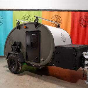 Bean Stock X Off-Road Teardrop Camper Trailer Rugged, Capable, Lightweight, Adventure-Ready, WWII Olive I-250