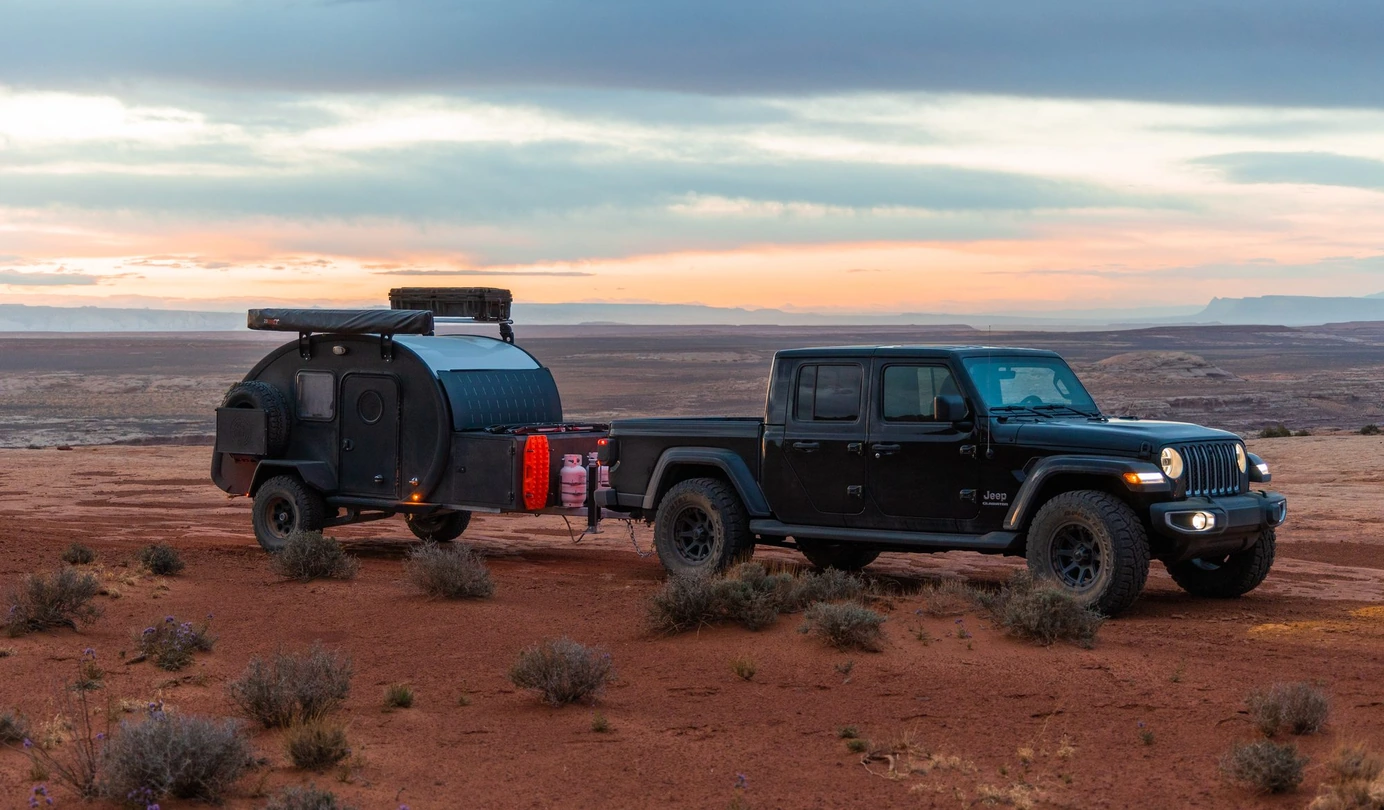 Black Bean blacked-out teardrop trailer
